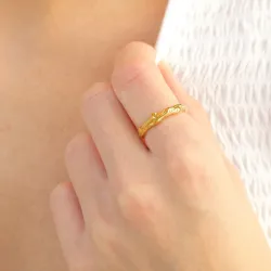 vanntett ring i forgylt stål - OCEANA