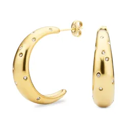 vanntette zirkon halvcreol i forgylt stål - OCEANA