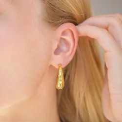 vanntette zirkon halvcreol i forgylt stål - OCEANA