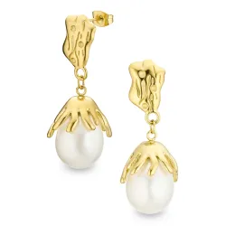 vanntette øredobber i forgylt stål - OCEANA