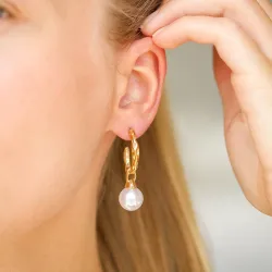 vanntette perle halvcreol i forgylt stål - OCEANA