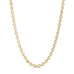 vanntett zirkon halskjede i forgylt stål - OCEANA