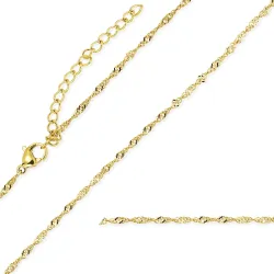 vanntett halskjede i forgylt stål 45 cm x 2 mm  - OCEANA
