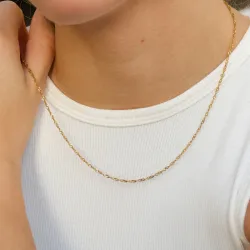 vanntett halskjede i forgylt stål 45 cm x 2 mm  - OCEANA