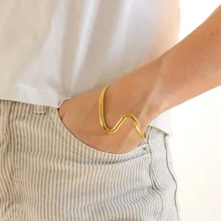 vanntett armring i forgylt stål - OCEANA