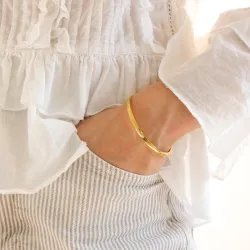 vanntett 4 mm armring i forgylt stål - OCEANA