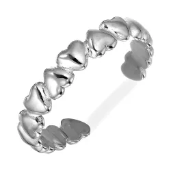 vanntett hjerte justerbar ring i stål - OCEANA