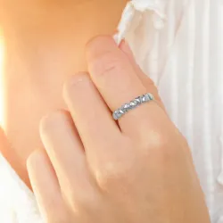 vanntett hjerte justerbar ring i stål - OCEANA