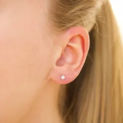 3 mm vanntette zirkon solitaireørepynt i stål - OCEANA