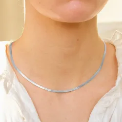 vanntett halskjede i stål 40 + 5 cm x 3 mm  - OCEANA