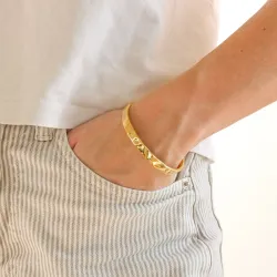 vanntett armring i forgylt stål - OCEANA