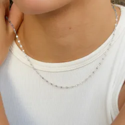 vanntett halskjede i stål 42 cm x 2 mm  - OCEANA