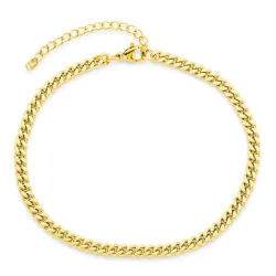 vanntett ankelkjede i forgylt stål 22 + 5 cm x 4,0 mm  - OCEANA