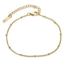 vanntett ankelkjede i forgylt stål 19 + 5,5 cm x 2,0 mm  - OCEANA