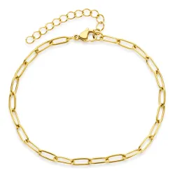 vanntett ankelkjede i forgylt stål 20 + 5 cm x 4,0 mm  - OCEANA