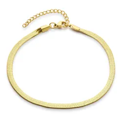 vanntett ankelkjede i forgylt stål 22 + 4,5 cm x 4,0 mm  - OCEANA