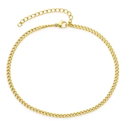 vanntett ankelkjede i forgylt stål 22 + 5 cm x 2,8 mm  - OCEANA