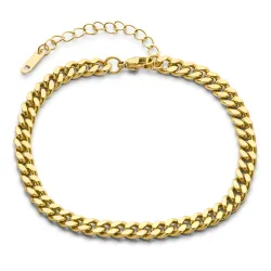 vanntett ankelkjede i forgylt stål 22 + 5 cm x 6,0 mm  - OCEANA