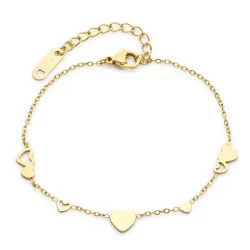 vanntett hjerte armbånd i forgylt stål - OCEANA