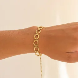 vanntett armbånd i forgylt stål 16 + 5 cm x 9,5 mm  - OCEANA