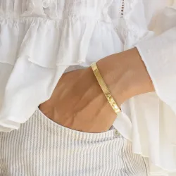 vanntett sommerfugl armring i forgylt stål 60 mm x 5,8 mm  - OCEANA