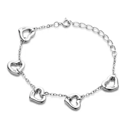 vanntett hjerte armbånd i stål 16 + 4 cm x 11,0 mm  - OCEANA