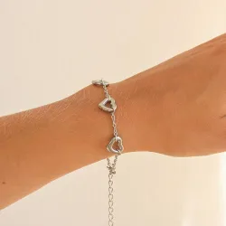 vanntett hjerte armbånd i stål 16 + 4 cm x 11,0 mm  - OCEANA