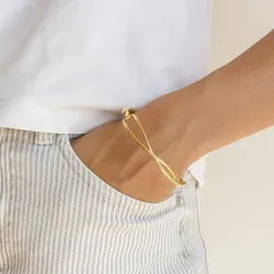 vanntett armring i forgylt stål 68 mm x 11,7 mm  - OCEANA