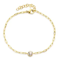 vanntett zirkon armbånd i forgylt stål - OCEANA