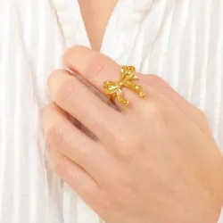 vanntett sløyfe justerbar ring i forgylt stål - OCEANA