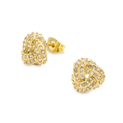 vanntette zirkon øredobber i forgylt stål - OCEANA