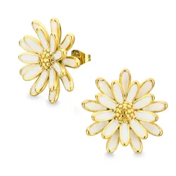 vanntette blomst øredobber i forgylt stål - OCEANA