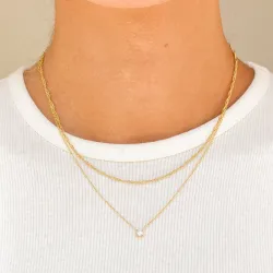 vanntett halskjede i forgylt stål - OCEANA