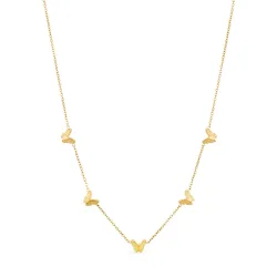 vanntett sommerfugl halskjede i forgylt stål - OCEANA