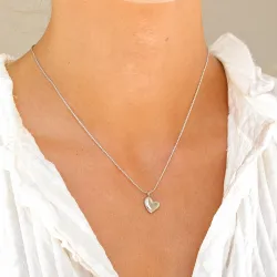 vanntett hjerte halskjede i stål - OCEANA