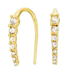 vanntette zirkon øredobber i forgylt stål - OCEANA