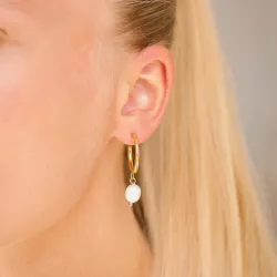 vanntette perle halvcreol i forgylt stål - OCEANA