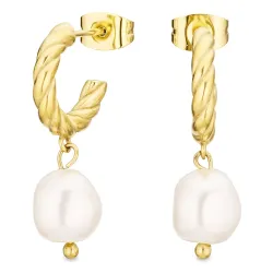 vanntette perle halvcreol i forgylt stål - OCEANA