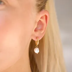 vanntette perle halvcreol i forgylt stål - OCEANA