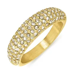 vanntett zirkon ring med feil i forgylt stål - OCEANA