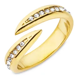 vanntett zirkon ring i forgylt stål - OCEANA