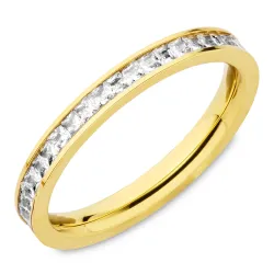 vanntett zirkon ring i forgylt stål - OCEANA