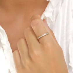 vanntett zirkon ring i forgylt stål - OCEANA