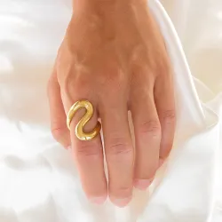 vanntett ring i forgylt stål - OCEANA