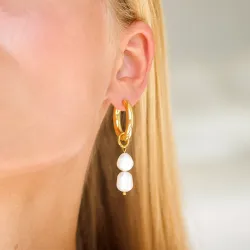 vanntette perle creol i forgylt stål - OCEANA