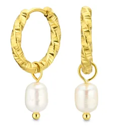 vanntette perle creol i forgylt stål - OCEANA