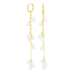 vanntette perle øredobber i forgylt stål - OCEANA