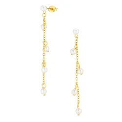 vanntette perle øredobber i forgylt stål - OCEANA