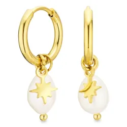 vanntette perle creol i forgylt stål - OCEANA