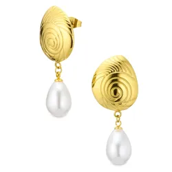 vanntette øredobber i forgylt stål - OCEANA